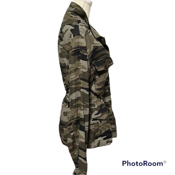 Sanctuary Dusty Camo Green Stretch Twill tie waist Safari Jacket - Picture 4 of 8